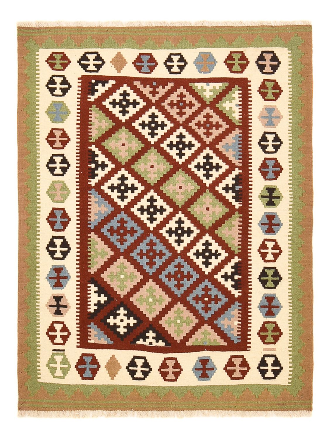 Kelim-tæppe - orientalsk - 144 x 108 cm - flerfarvet