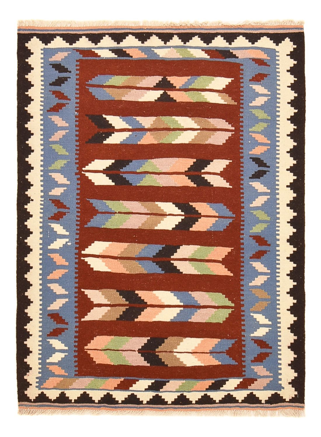 Kelim-tæppe - orientalsk - 142 x 104 cm - flerfarvet