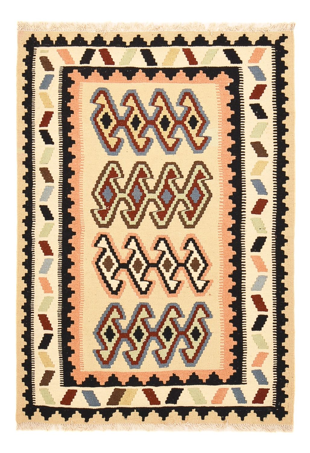 Kelim-tæppe - orientalsk - 150 x 103 cm - flerfarvet