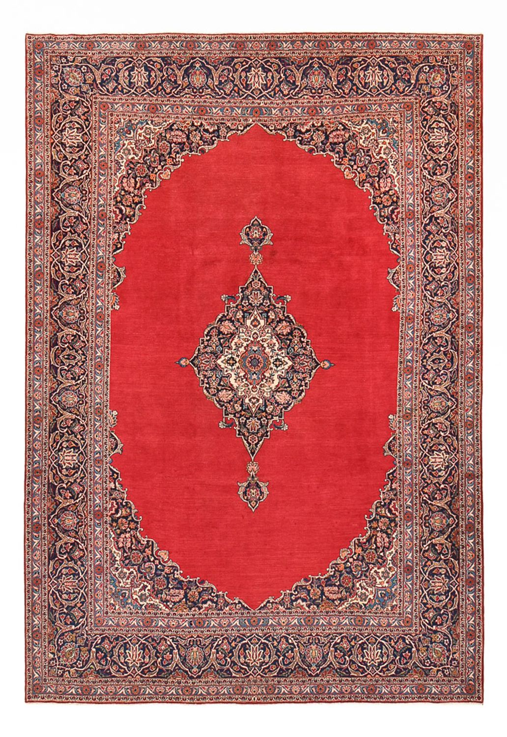 Persisk tæppe - Keshan - 377 x 252 cm - rød