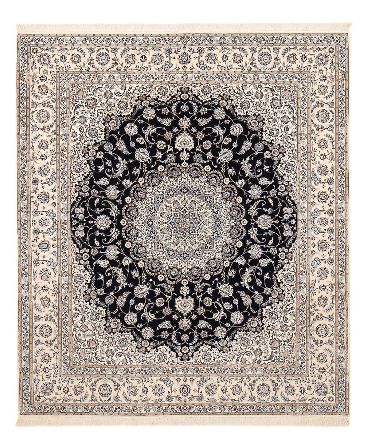 Persisk tæppe - Nain - Premium - 306 x 254 cm - mørkeblå