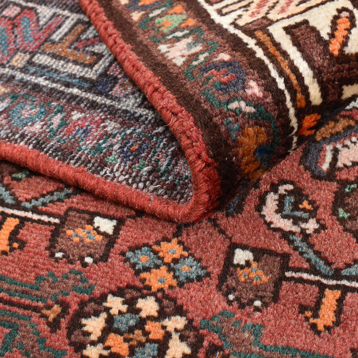 Persisk tæppe - Nomadisk - 163 x 100 cm - mørkerød