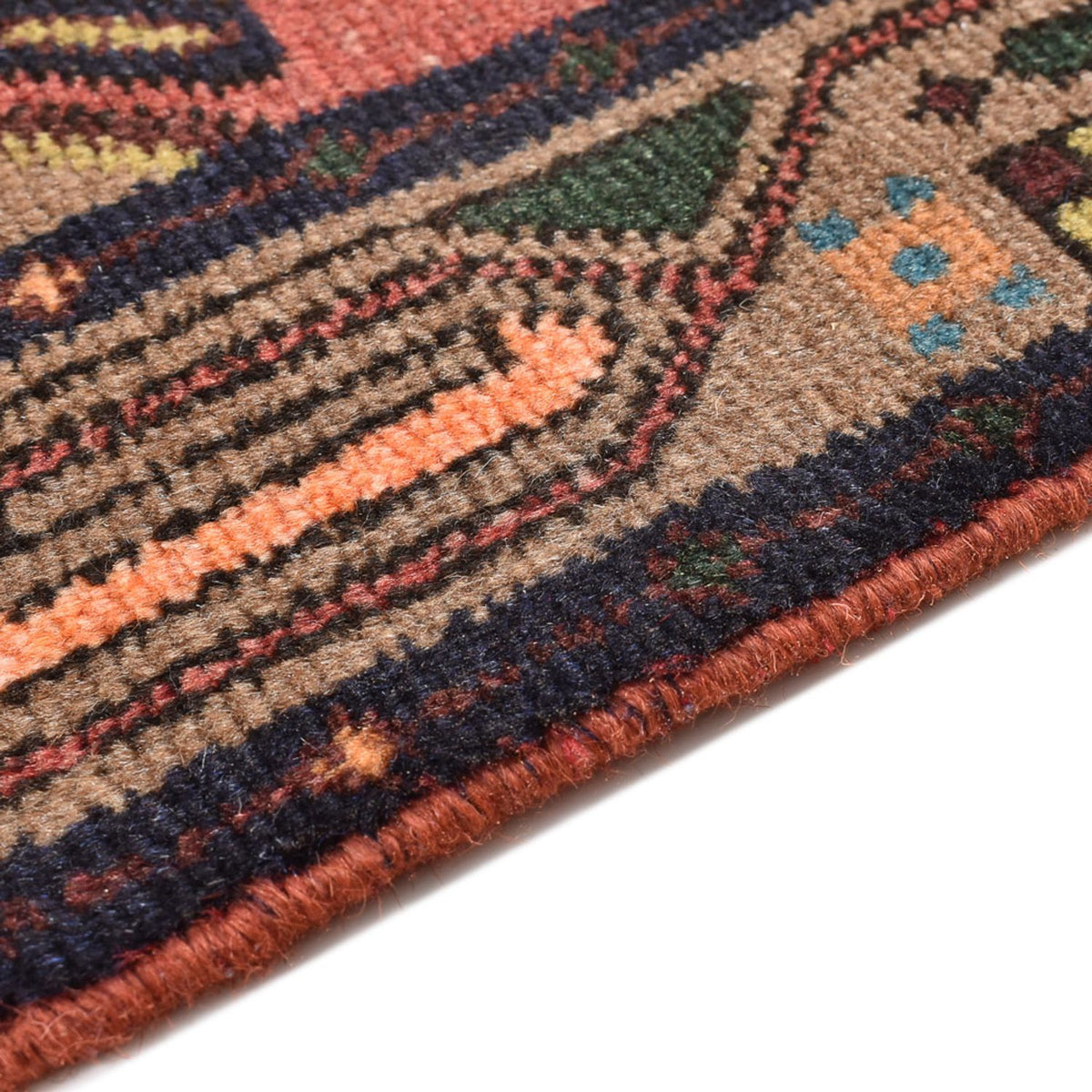 Løber Persisk tæppe - Nomadisk - 292 x 75 cm - mørkerød