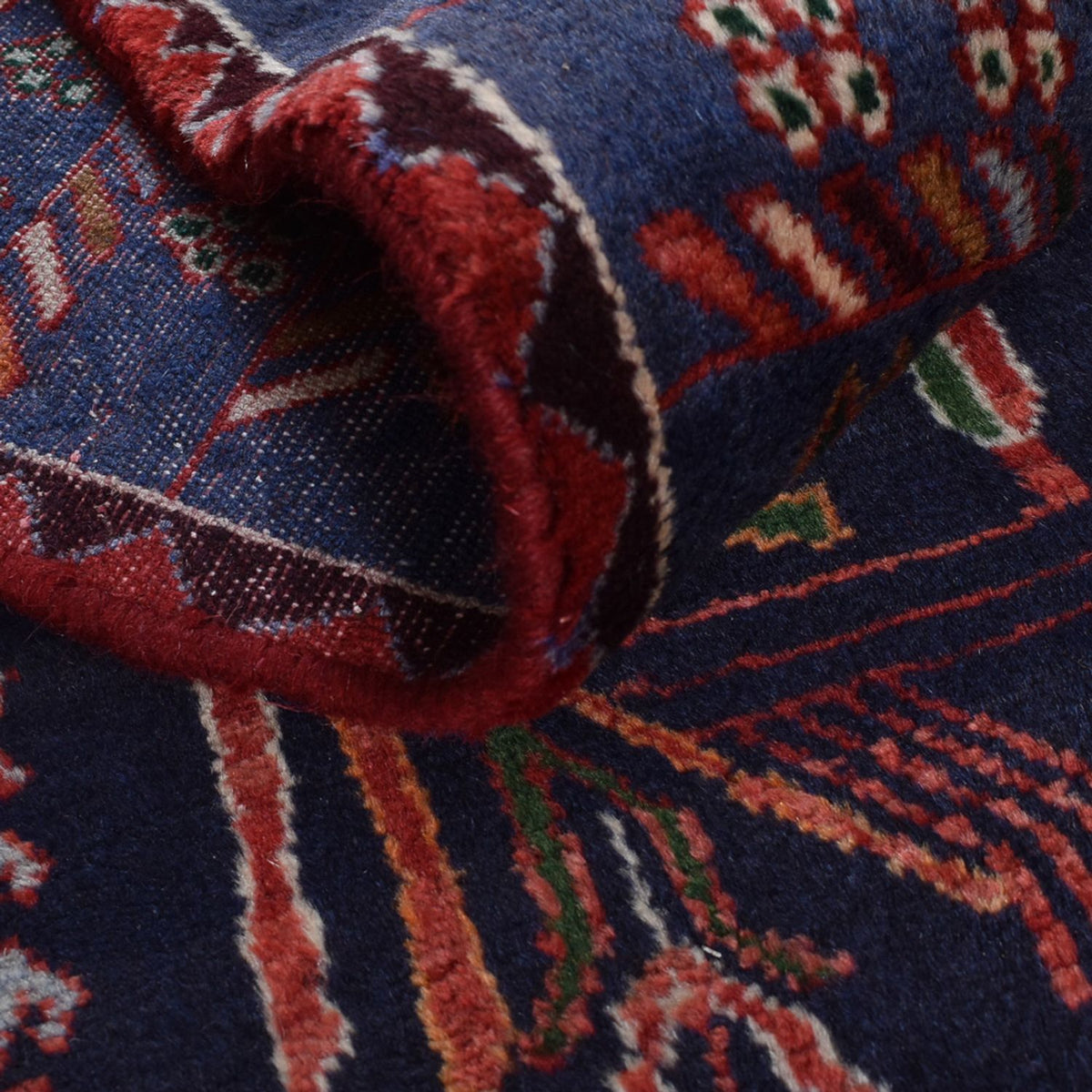 Løber Persisk tæppe - Nomadisk - 382 x 168 cm - mørkerød