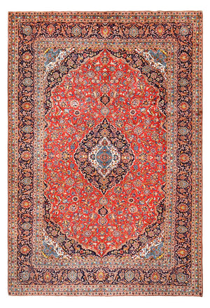Persisk tæppe - Keshan - 422 x 296 cm - rød