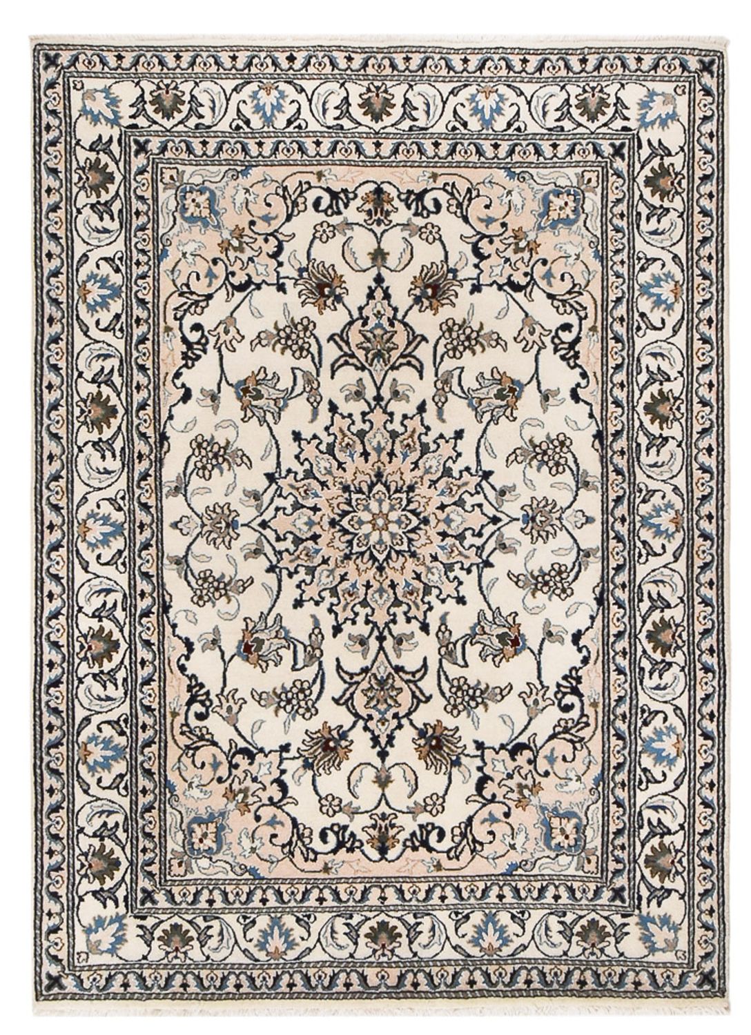 Persisk tæppe - Nain - 202 x 146 cm - creme