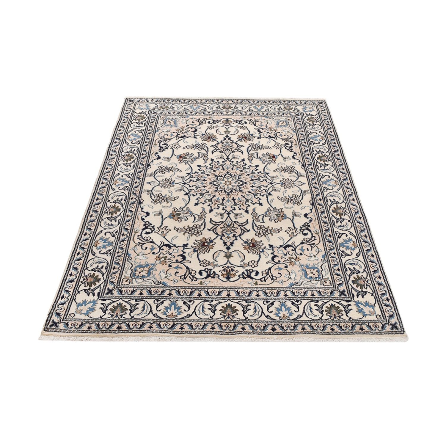 Persisk tæppe - Nain - 202 x 146 cm - creme