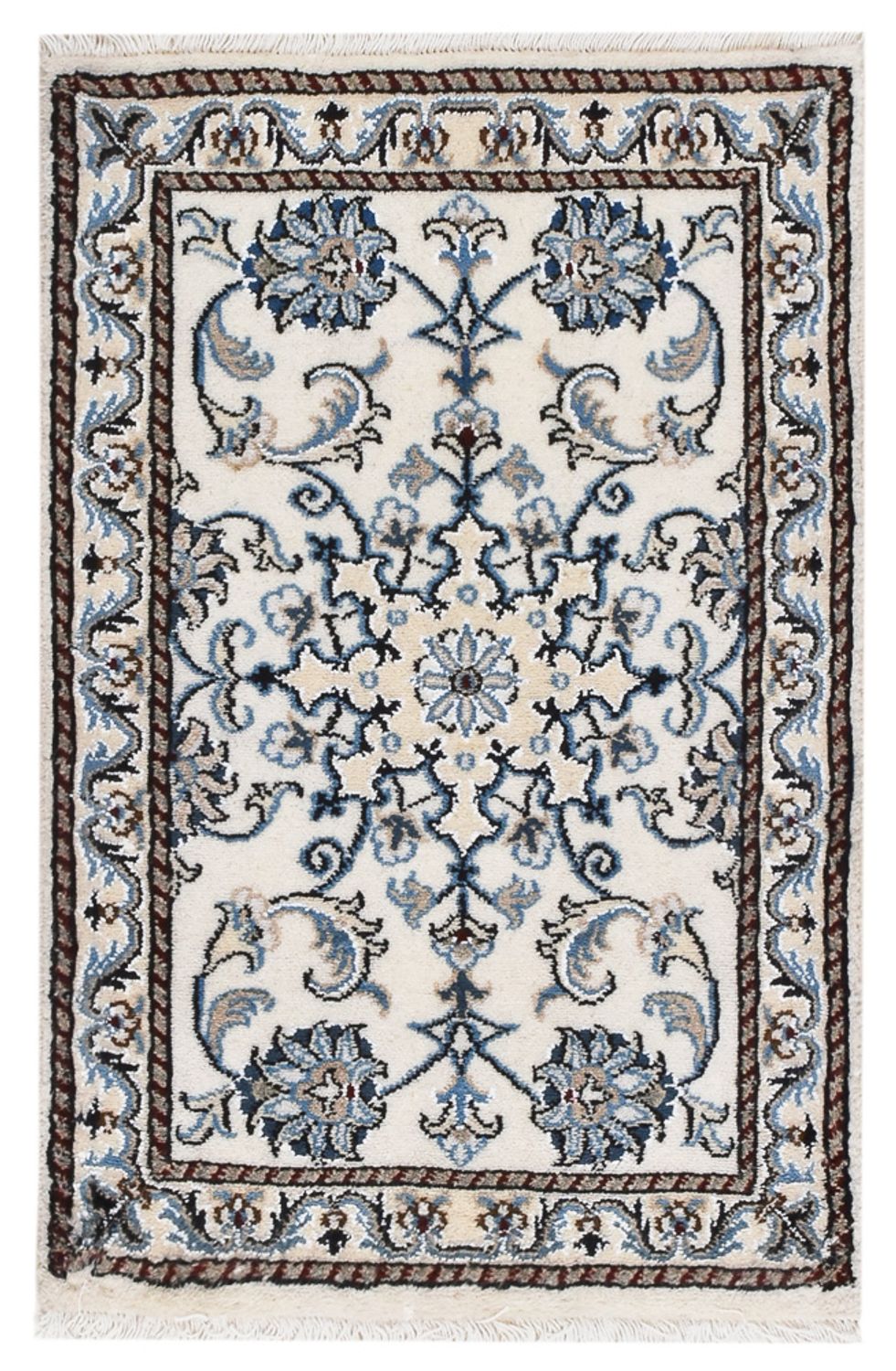 Persisk tæppe - Nain - 85 x 56 cm - creme