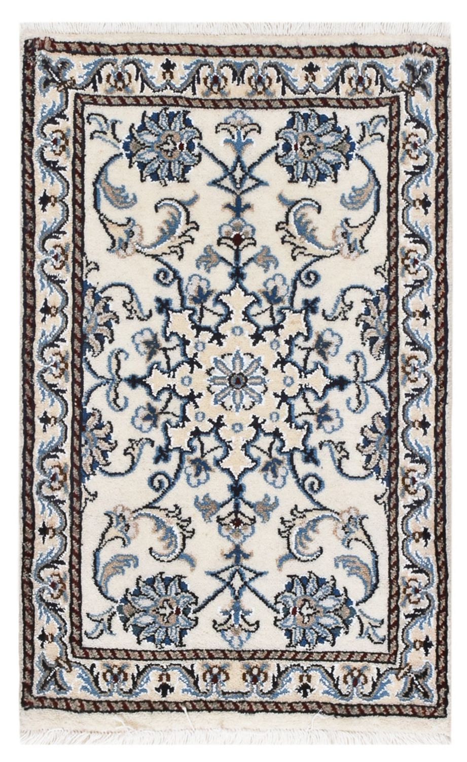 Persisk tæppe - Nain - 90 x 56 cm - creme