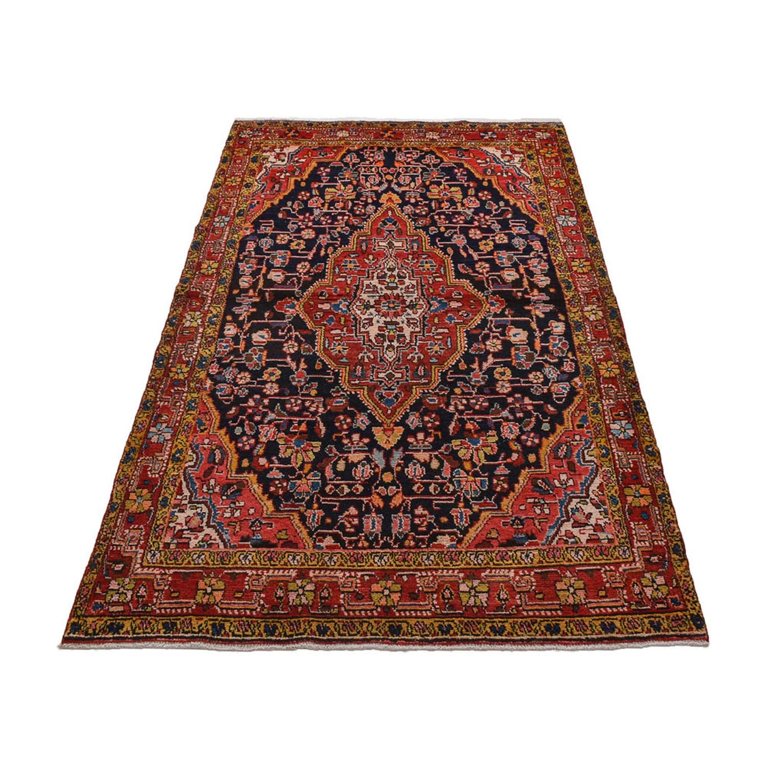 Persisk tæppe - Nomadisk - 226 x 135 cm - mørkeblå