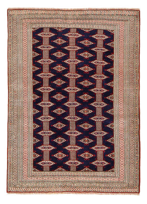 Turkaman-tæppe - 175 x 125 cm - mørkeblå