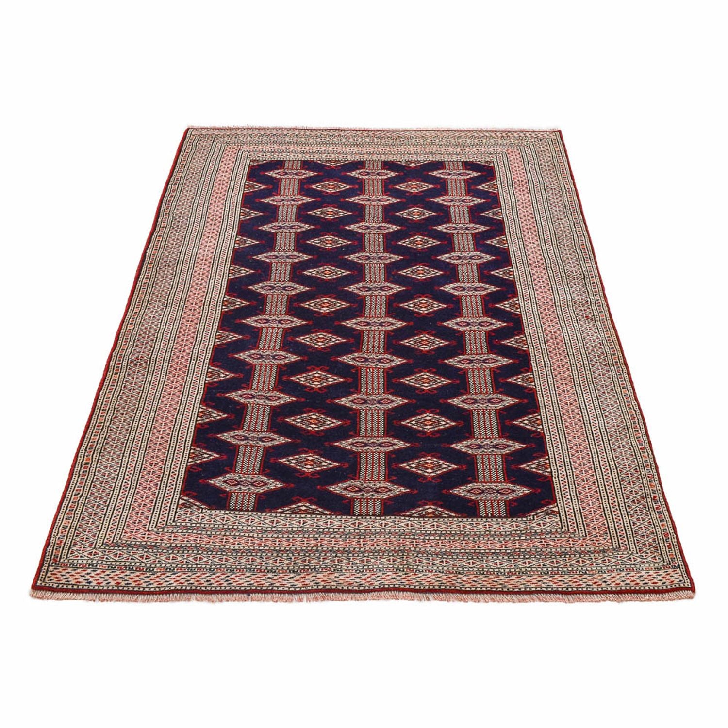 Turkaman-tæppe - 175 x 125 cm - mørkeblå