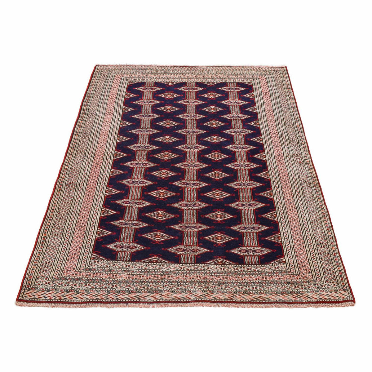 Turkaman-tæppe - 175 x 125 cm - mørkeblå