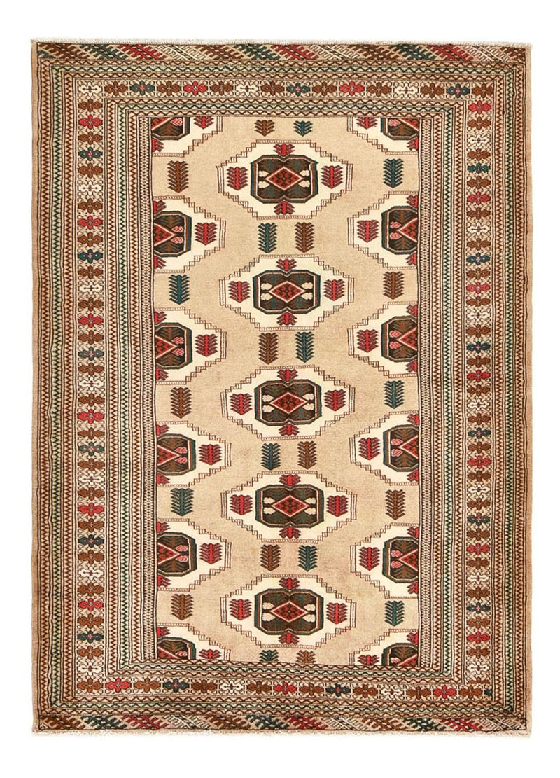 Turkaman-tæppe - 199 x 143 cm - flerfarvet