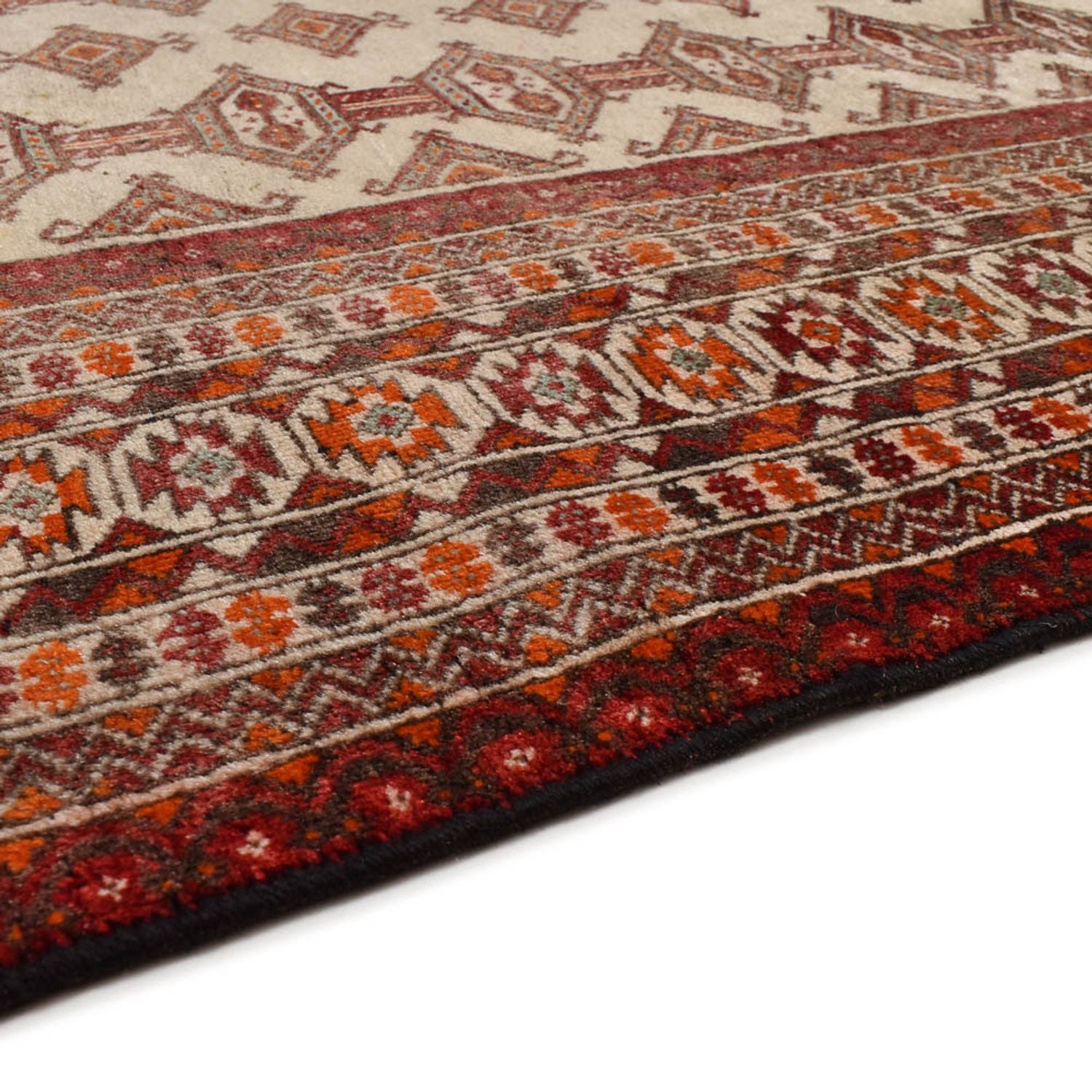 Turkaman-tæppe - 204 x 121 cm - beige