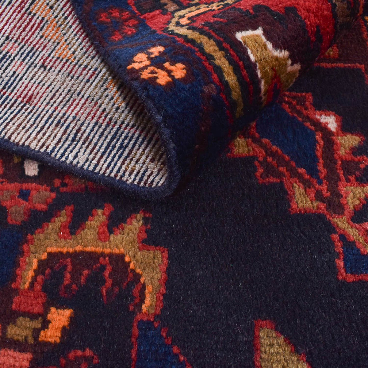 Persisk tæppe - Nomadisk - 207 x 130 cm - mørkeblå