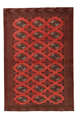 Turkaman-tæppe - 188 x 126 cm - rød