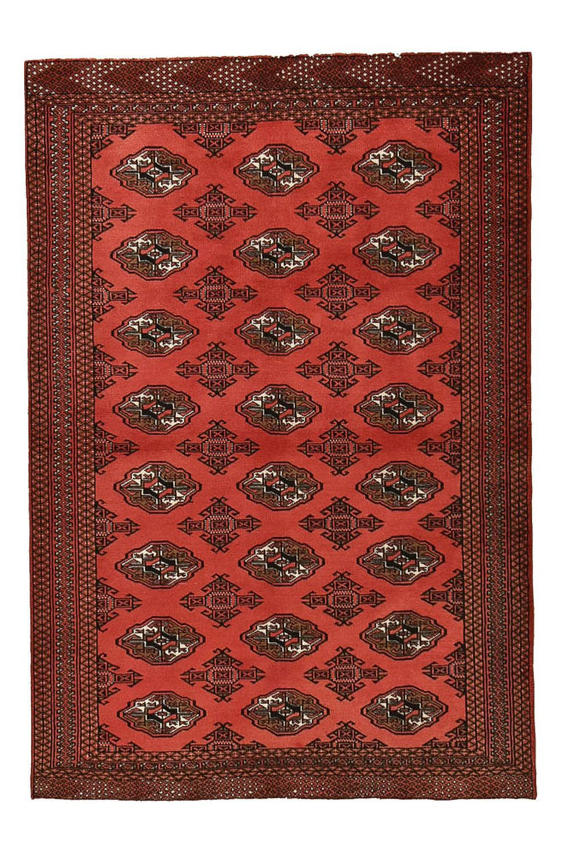 Turkaman-tæppe - 188 x 126 cm - rød
