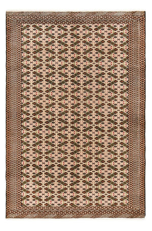 Turkaman-tæppe - 193 x 130 cm - mørk beige