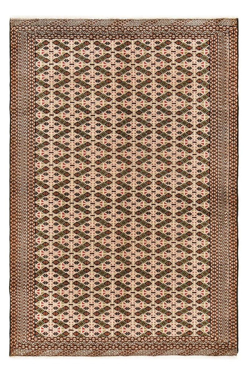 Turkaman-tæppe - 193 x 130 cm - mørk beige