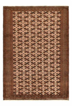 Turkaman-tæppe - 191 x 130 cm - mørk beige