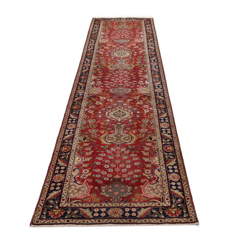 Løber Persisk tæppe - Tabriz - 400 x 92 cm - rød