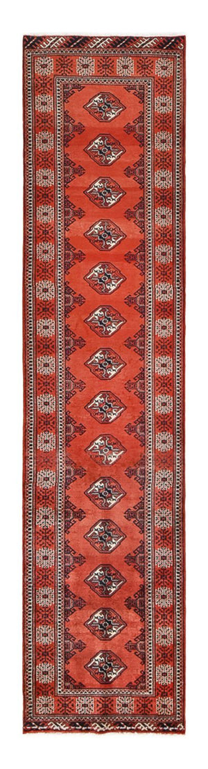 Løber Turkaman-tæppe - 333 x 96 cm - rød