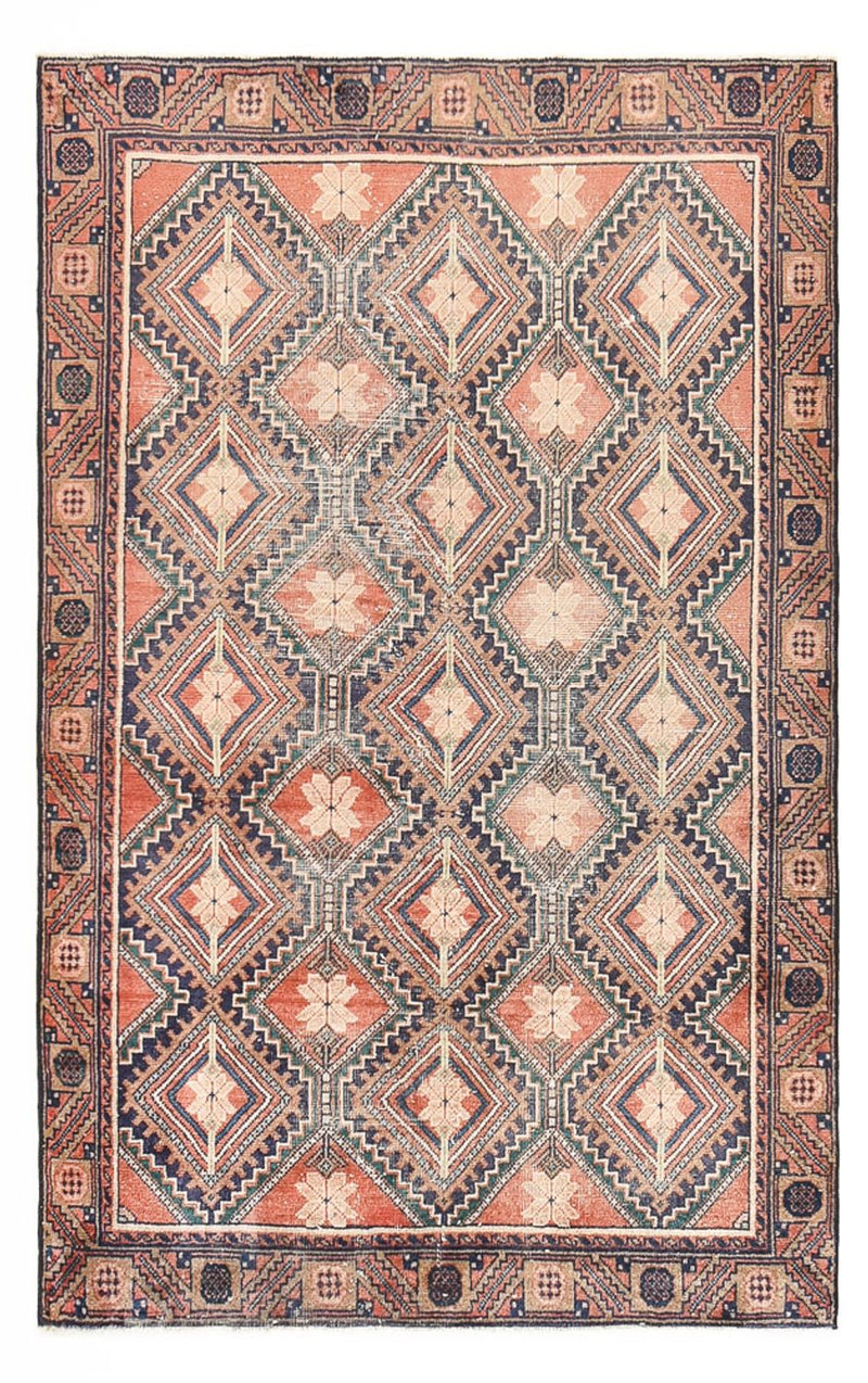 Vintage tæppe - 198 x 124 cm - flerfarvet