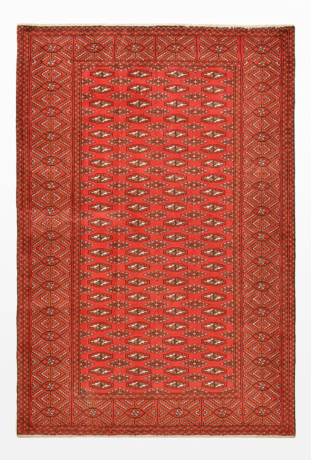 Turkaman-tæppe - 186 x 125 cm - rød