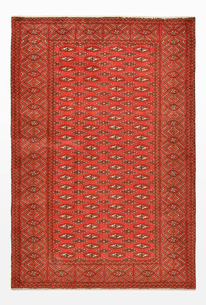 Turkaman-tæppe - 186 x 125 cm - rød