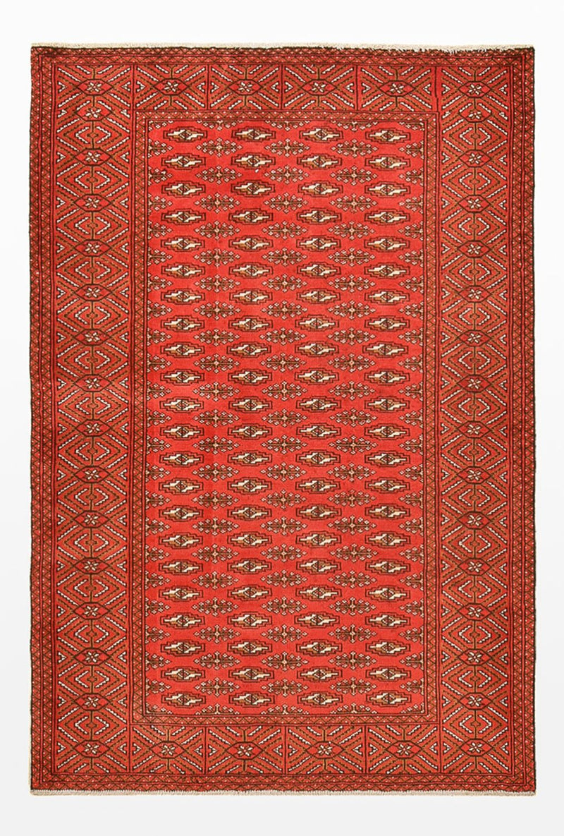 Turkaman-tæppe - 186 x 125 cm - rød