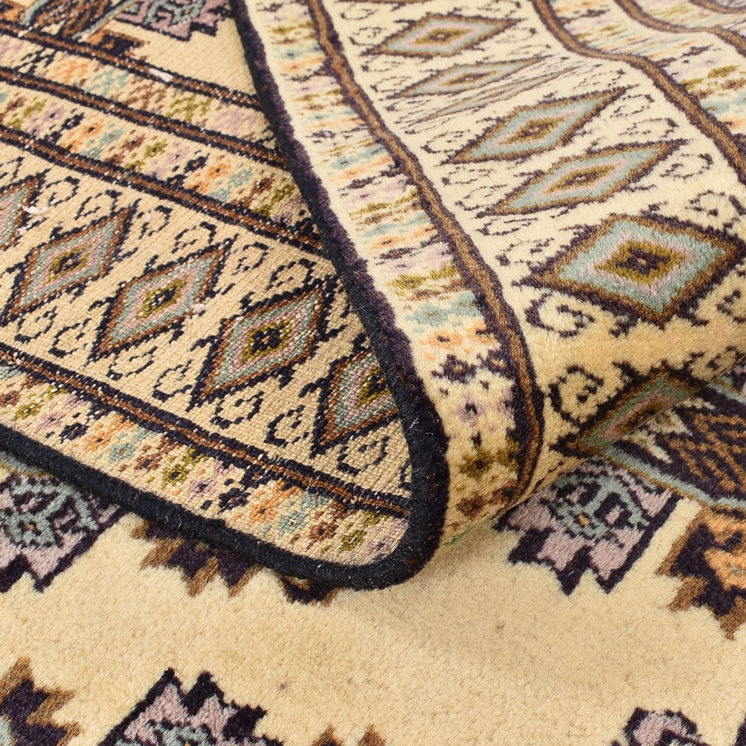 Turkaman-tæppe - 192 x 119 cm - sand