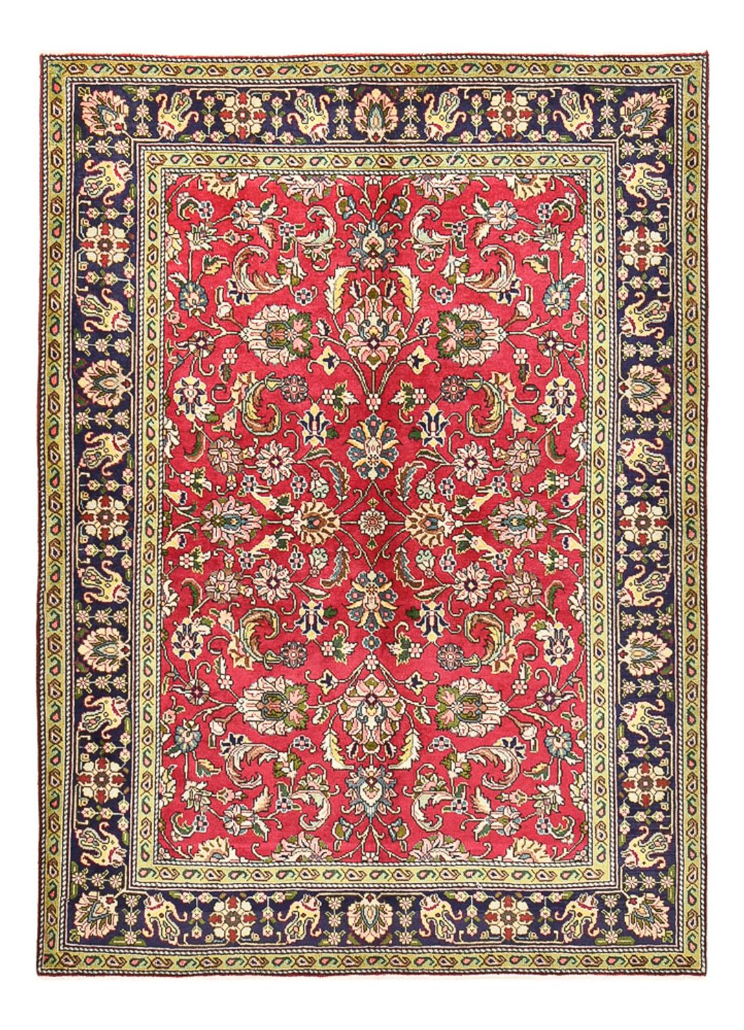 Persisk tæppe - Tabriz - 198 x 142 cm - rød