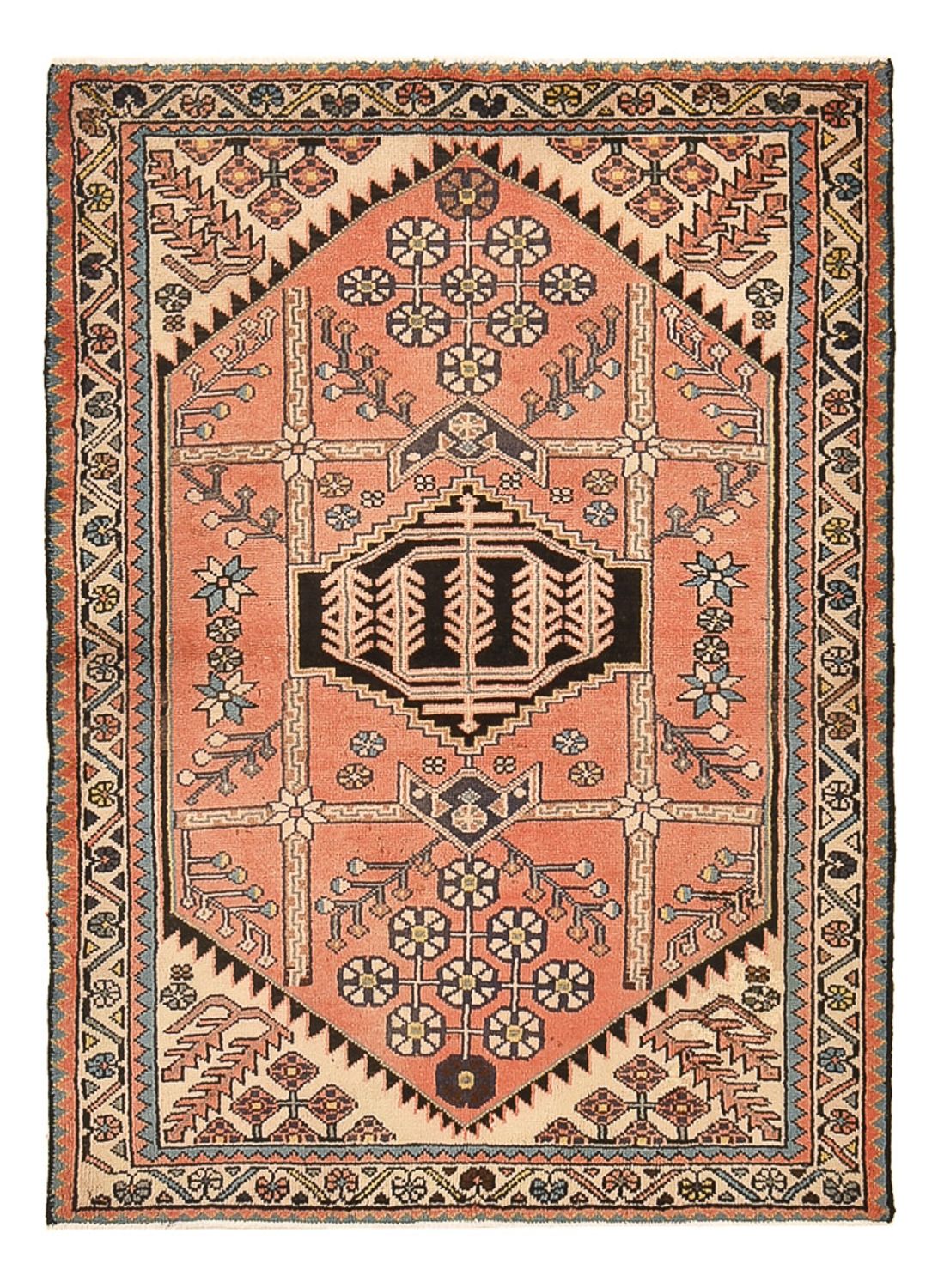 Persisk tæppe - Nomadisk - 141 x 103 cm - lysrød