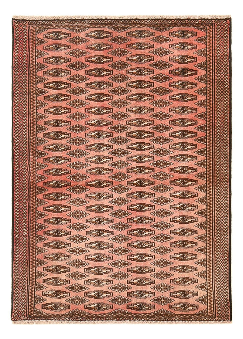 Turkaman-tæppe - 128 x 90 cm - lysrød