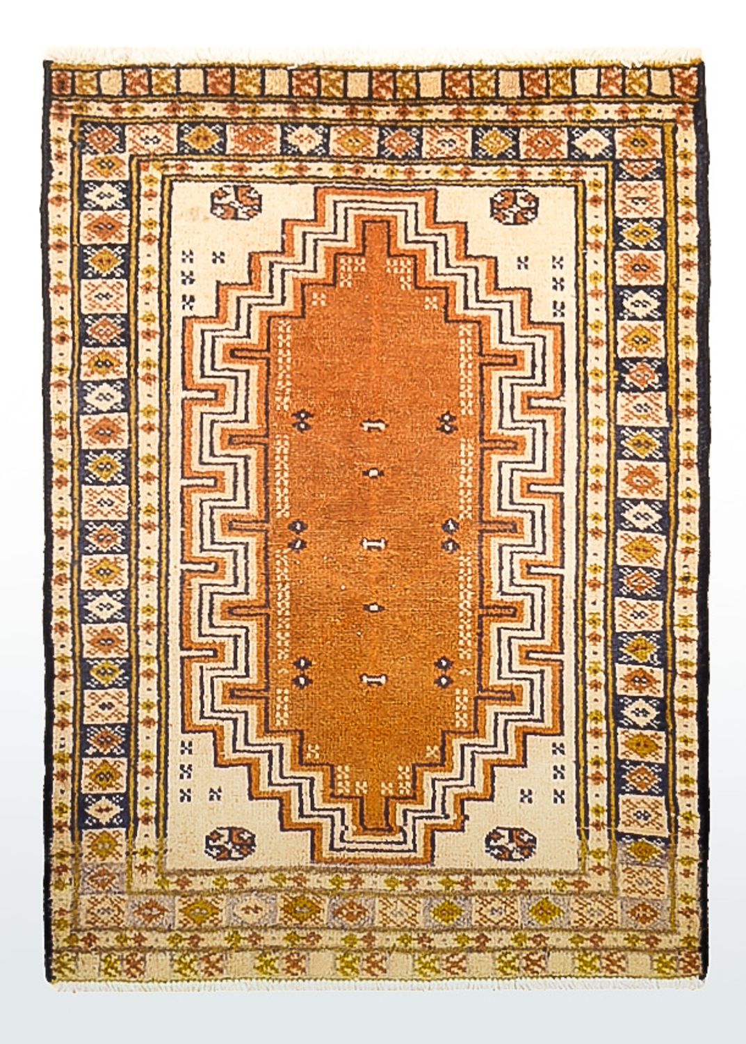 Turkaman-tæppe - 86 x 56 cm - flerfarvet