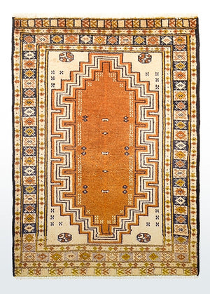 Turkaman-tæppe - 86 x 56 cm - flerfarvet