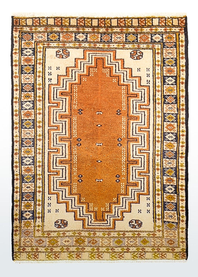 Turkaman-tæppe - 86 x 56 cm - flerfarvet