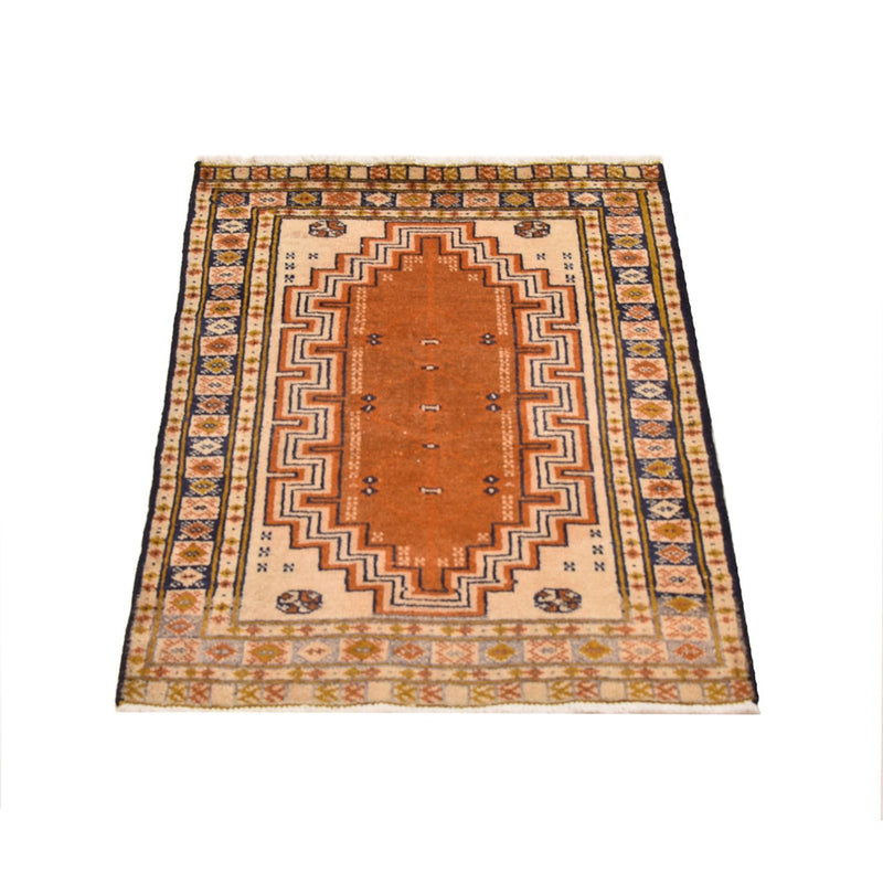 Turkaman-tæppe - 86 x 56 cm - flerfarvet