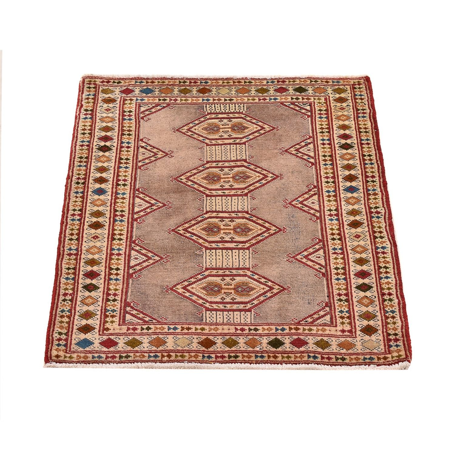 Turkaman-tæppe - 79 x 64 cm - pink