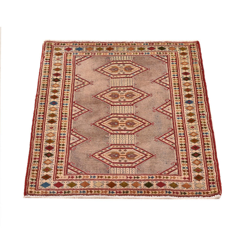 Turkaman-tæppe - 79 x 64 cm - pink