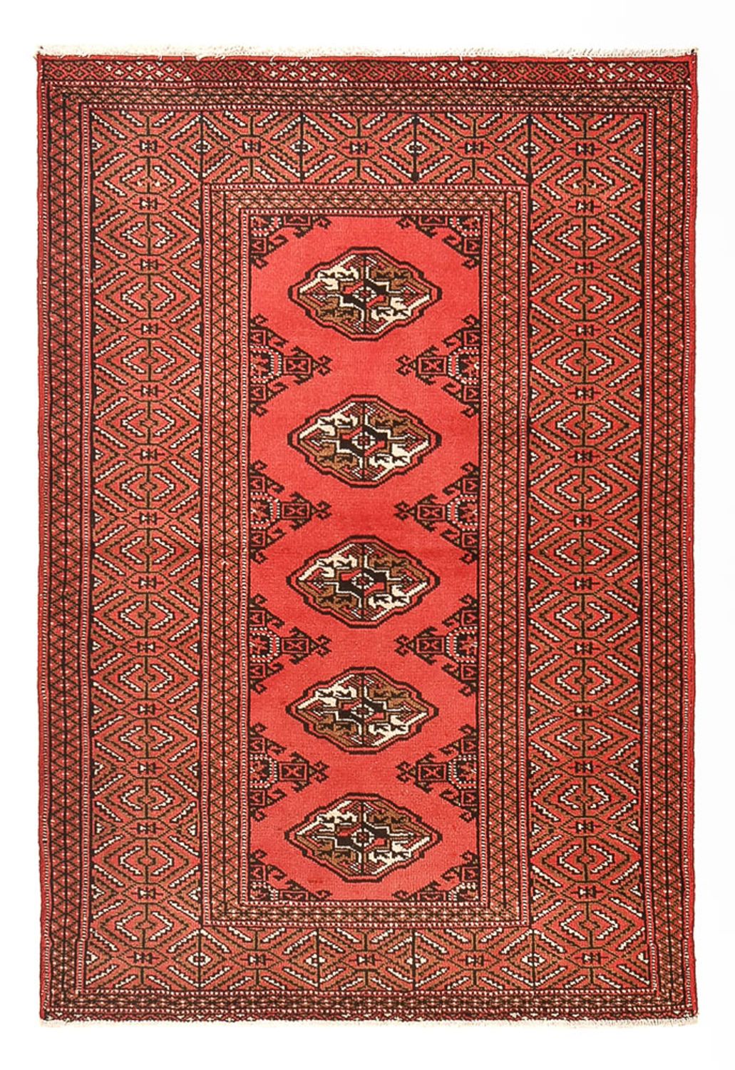 Turkaman-tæppe - 144 x 98 cm - rød