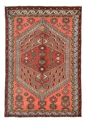 Persisk tæppe - Bijar - 136 x 96 cm - lysrød