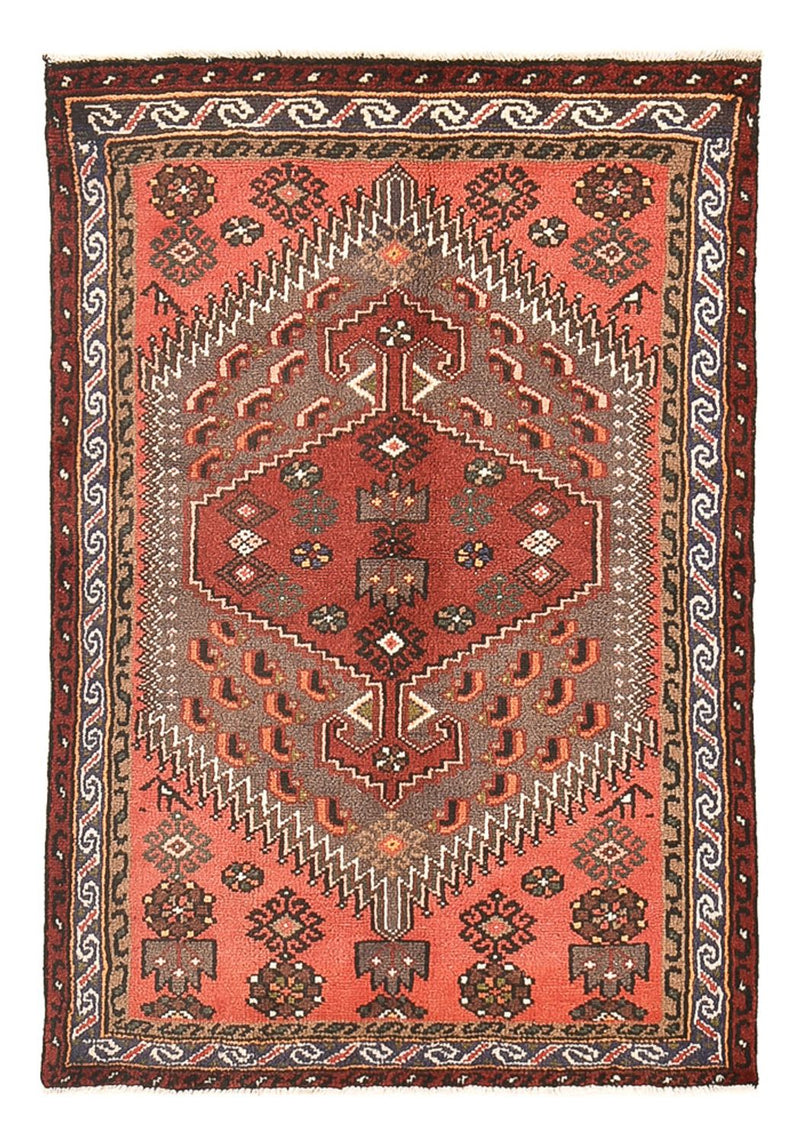 Persisk tæppe - Bijar - 136 x 96 cm - lysrød