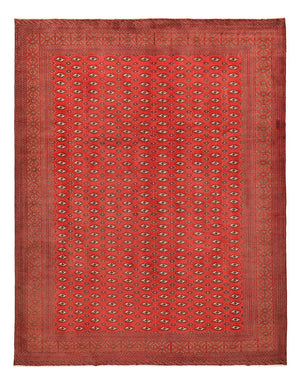 Turkaman-tæppe - 385 x 304 cm - rød