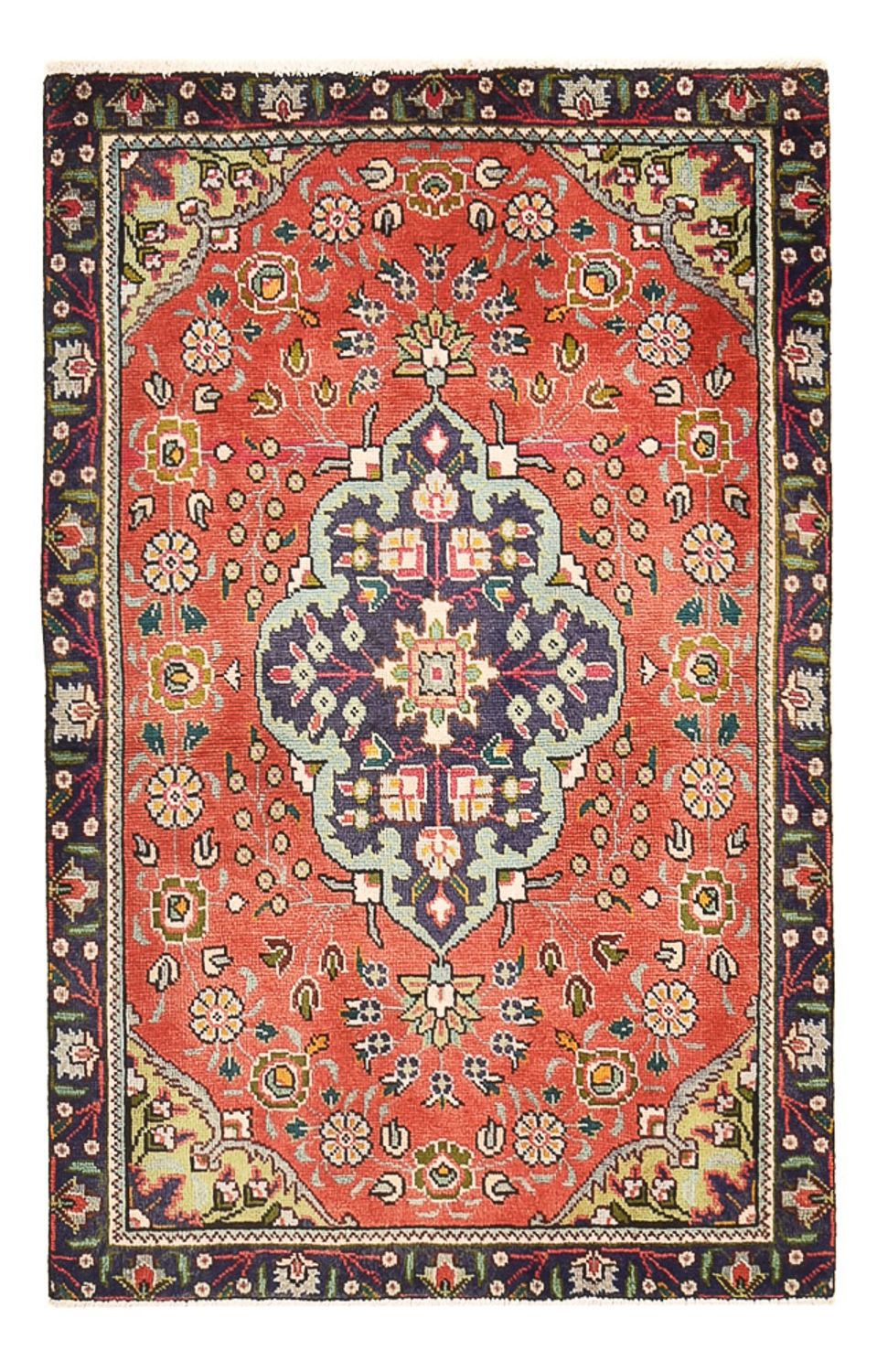 Persisk tæppe - Tabriz - 139 x 90 cm - lysrød