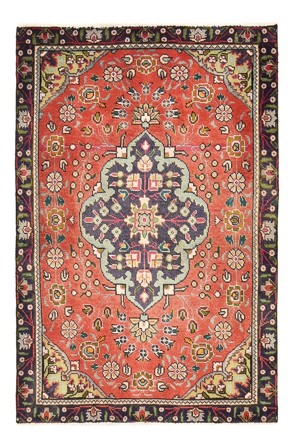 Persisk tæppe - Tabriz - 141 x 90 cm - lysrød