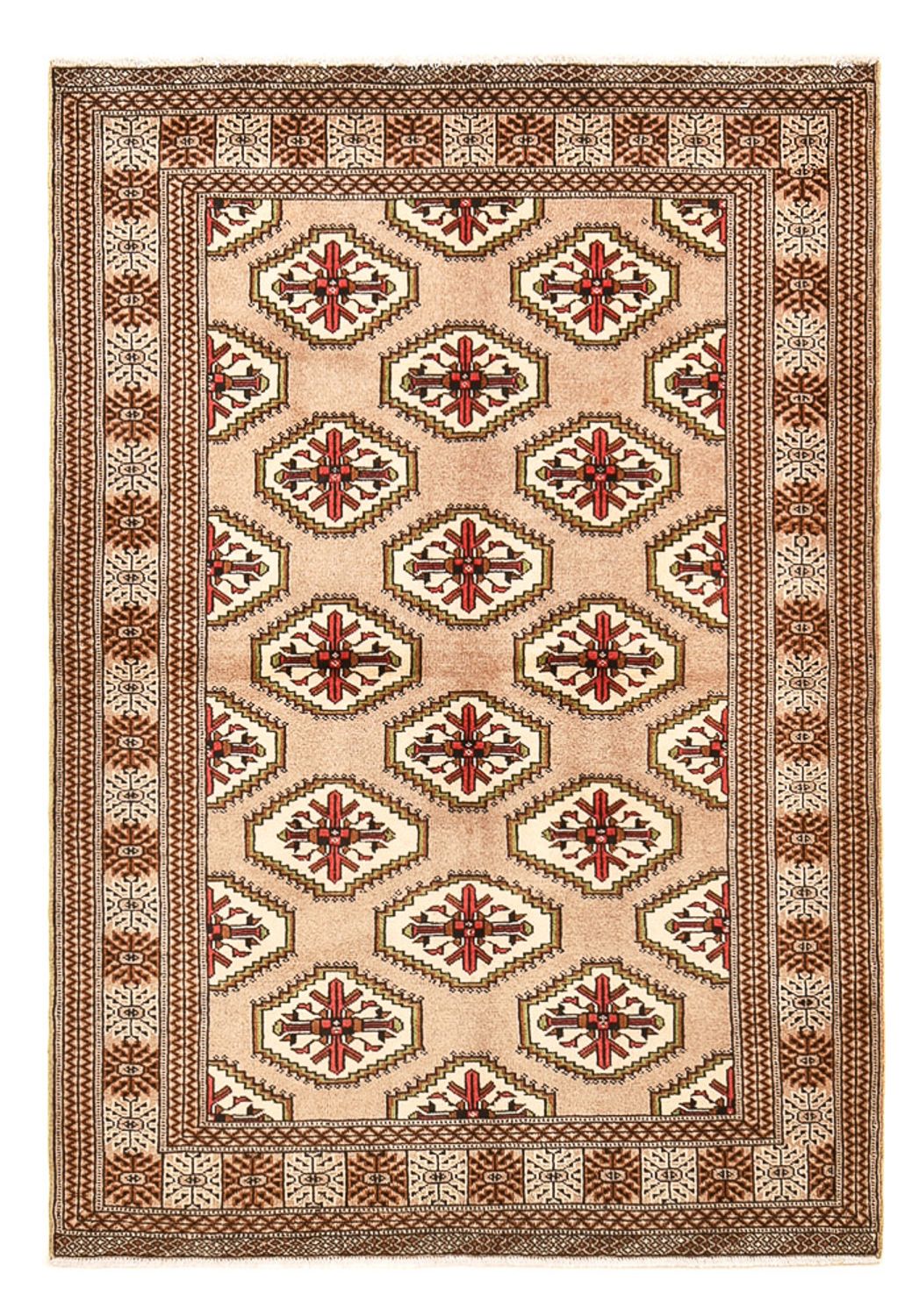 Turkaman-tæppe - 191 x 134 cm - sand