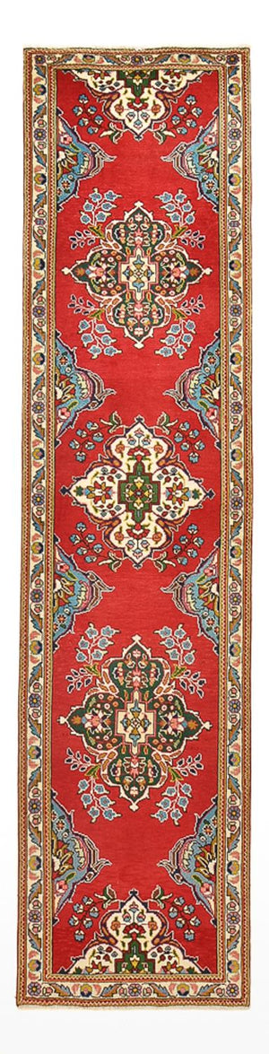 Løber Persisk tæppe - Tabriz - 341 x 85 cm - rød