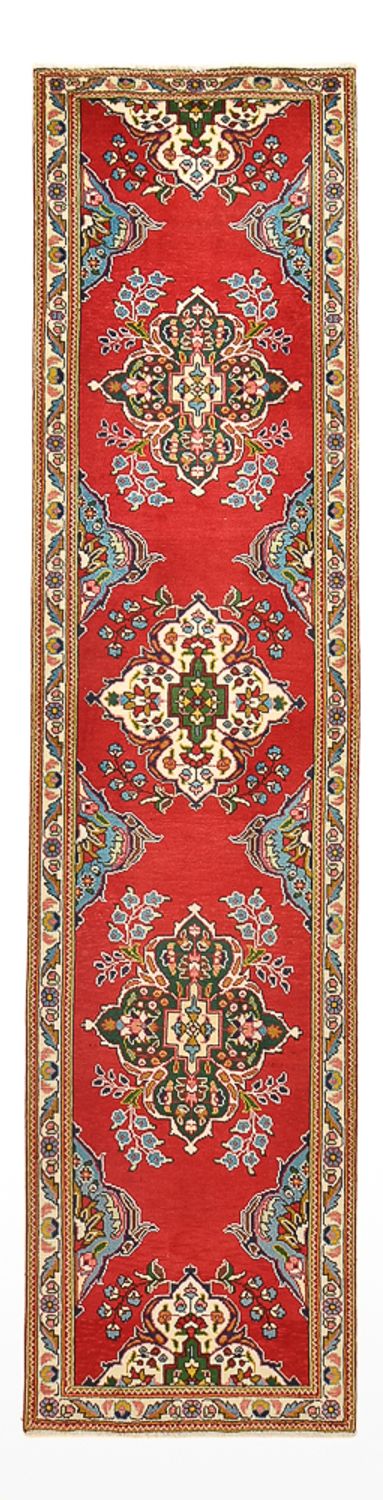 Løber Persisk tæppe - Tabriz - 341 x 85 cm - rød